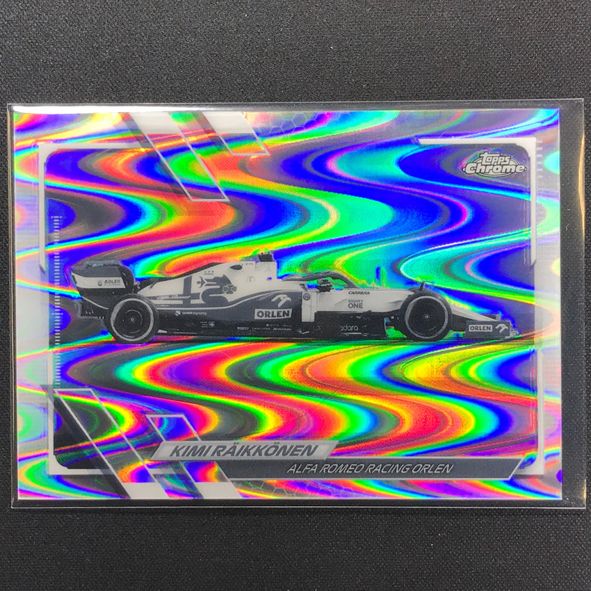 2021 Topps Chrome Kimi Raikkonen F1 Cars Bandw Raywave No 110