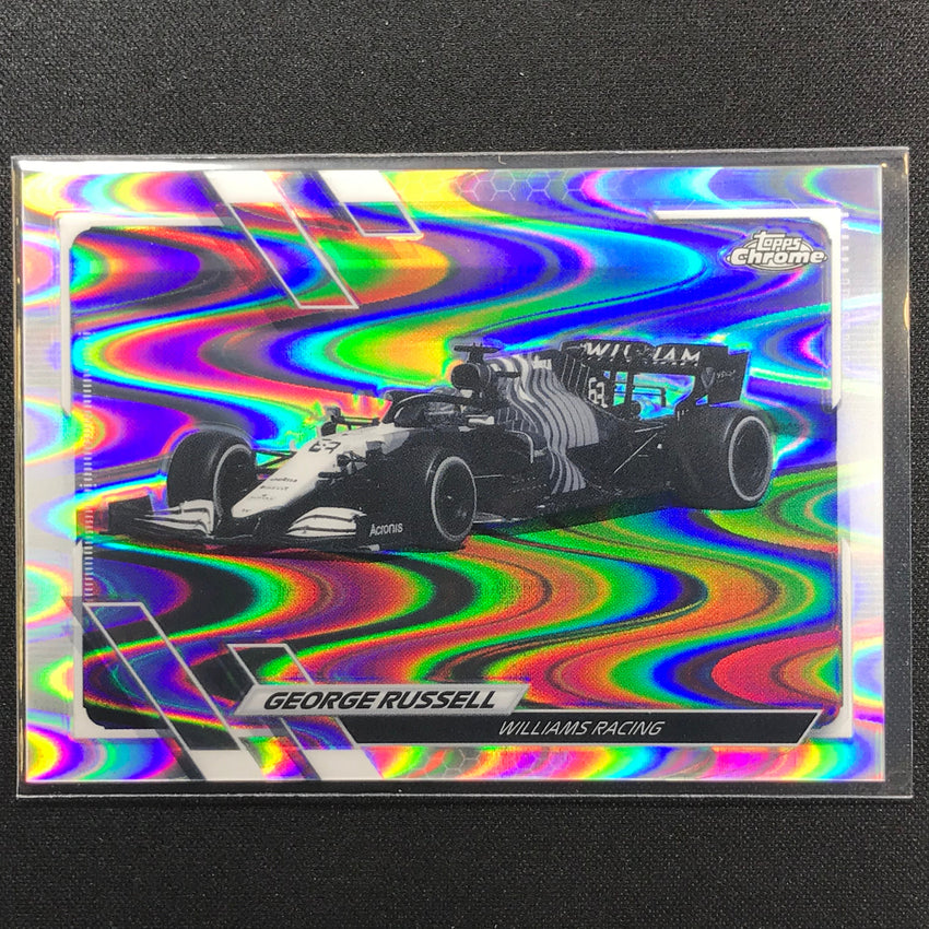 2021 Topps Chrome George Russell F1 Cars Bandw Raywave No 114