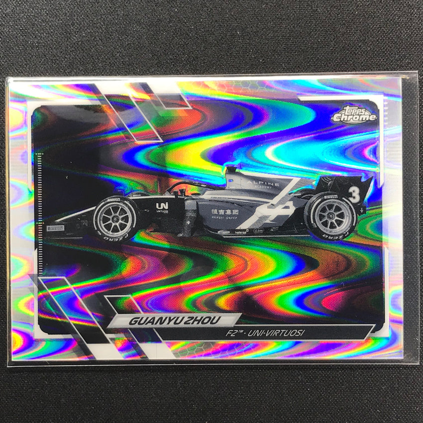 2021 Topps Chrome Guanyu Zhou F2 Cars Bandw Raywave No 119