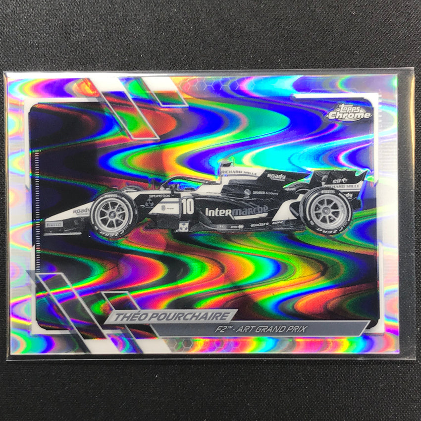 2021 Topps Chrome Theo Pourchaire F2 Cars Bandw Raywave No 136