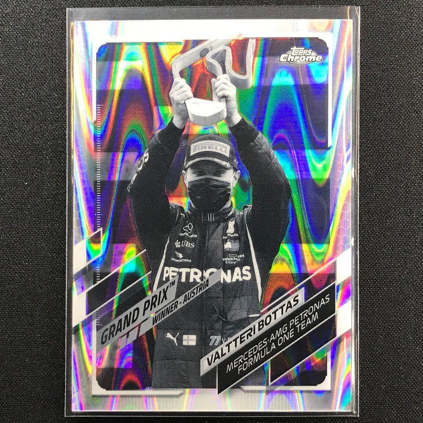 2021 Topps Chrome Valtteri Bottas Grand Prix Winners Bandw Raywave No 138