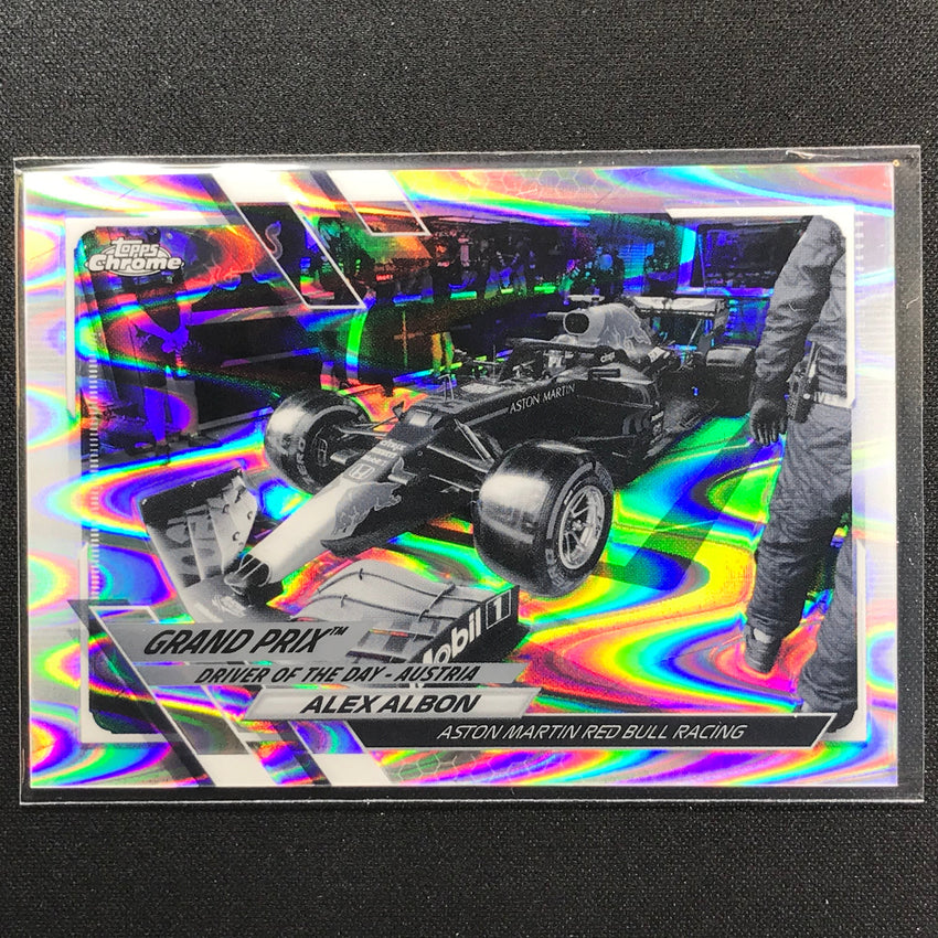 2021 Topps Chrome Alex Albon Grand Prix Driver Of The Day Bandw Raywave No 170