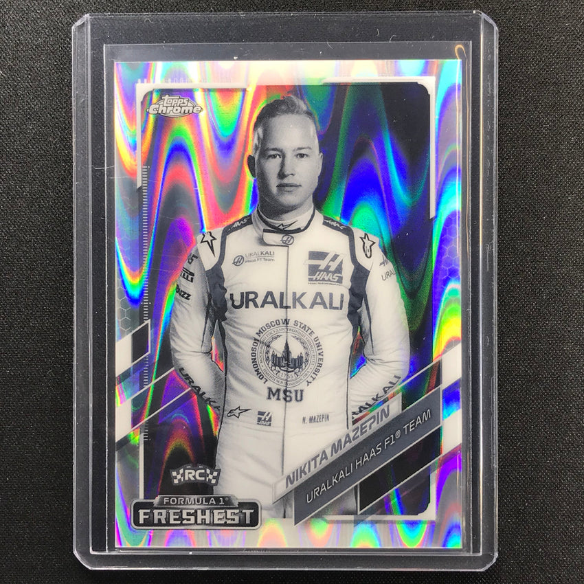 2021 Topps Chrome Nikita Mazepin F1 Freshest Rookie Bandw Raywave No 175