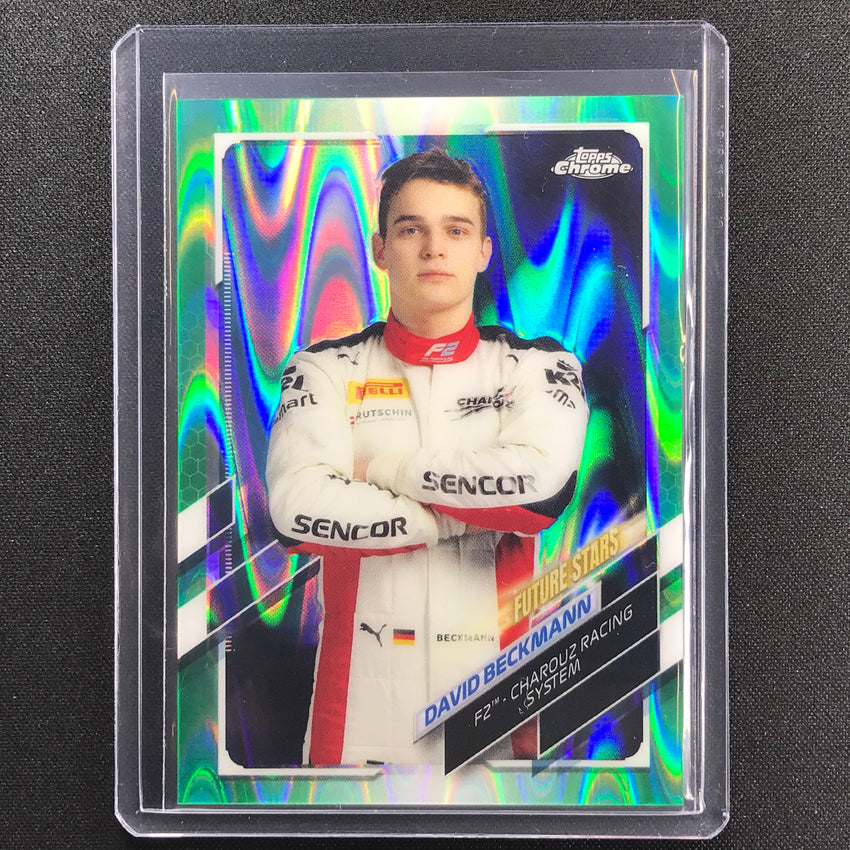 2021 Topps Chrome David Beckmann F2 Racers Future Stars Green Raywave 51/99