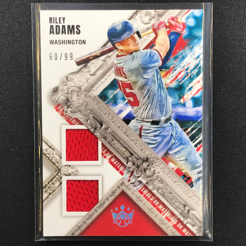 2022 Diamond Kings RILEY ADAMS DK Materials Rookie Dual Jersey Holo Silver 60/99