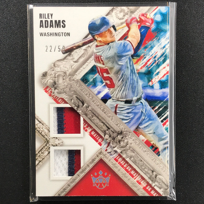 2022 Diamond Kings Riley Adams Dk Materials Rookie Dual Jersey Holo Gold 22/50
