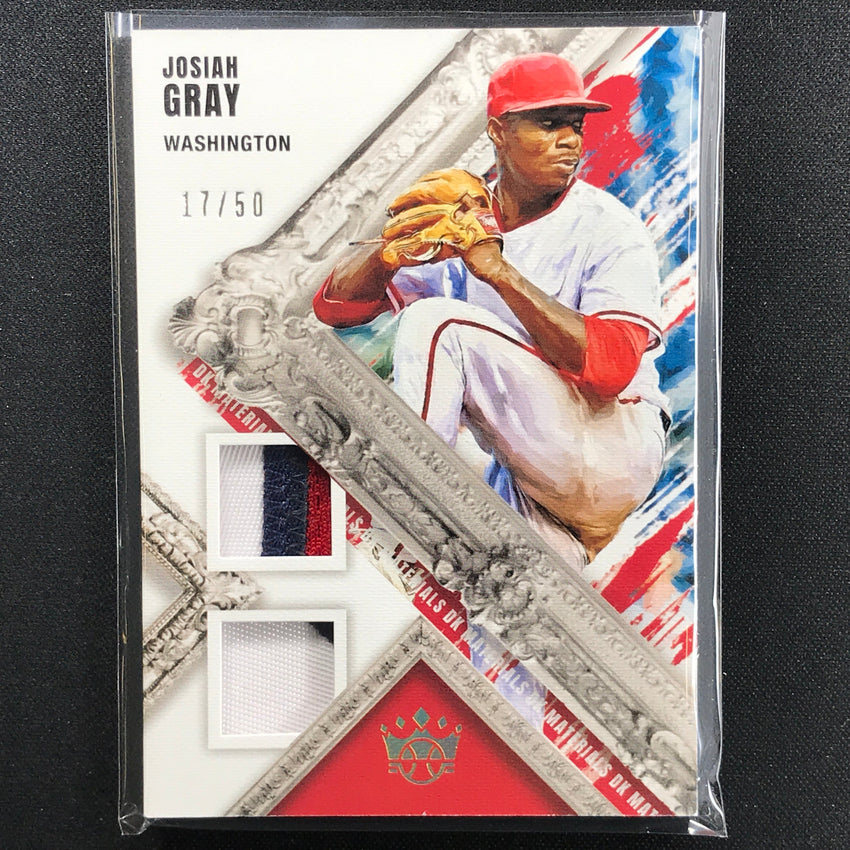 2022 Diamond Kings JOSIAH GRAY DK Materials Rookie Dual Jersey Holo Gold 17/50