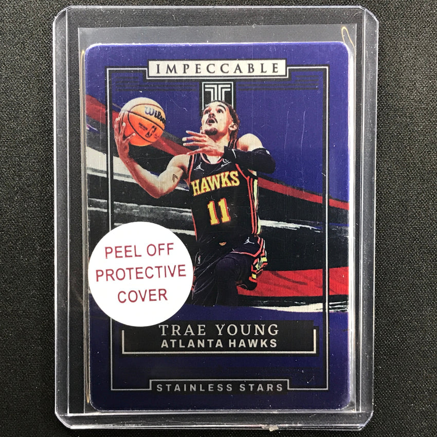 2021-22 Impeccable Trae Young Stainless Stars Metal Blue 70/75