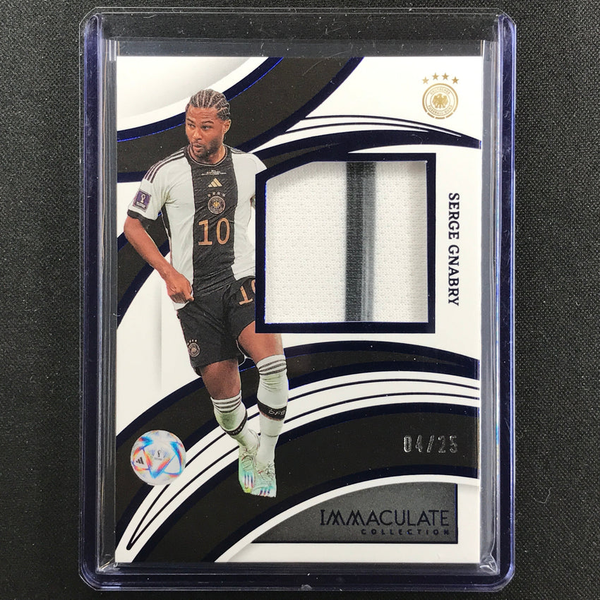 2022-23 Immaculate Serge Gnabry Brilliance Jersey Relic Sapphire 4/25
