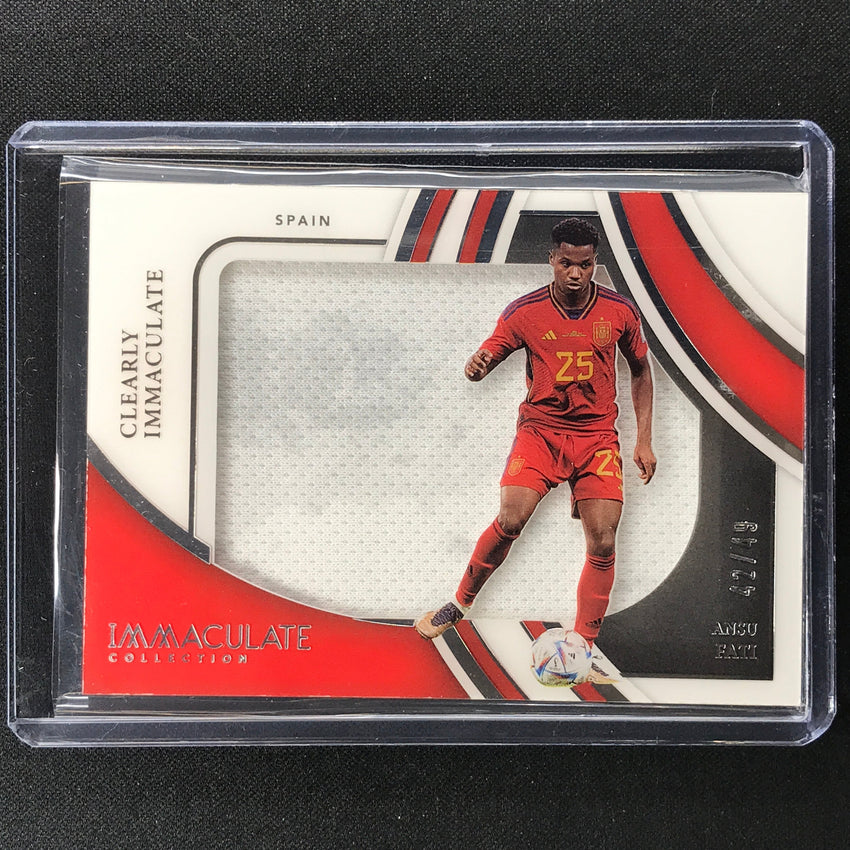 2022-23 Immaculate Ansu Fati Clearly Immaculate Jersey Relic Silver 42/49