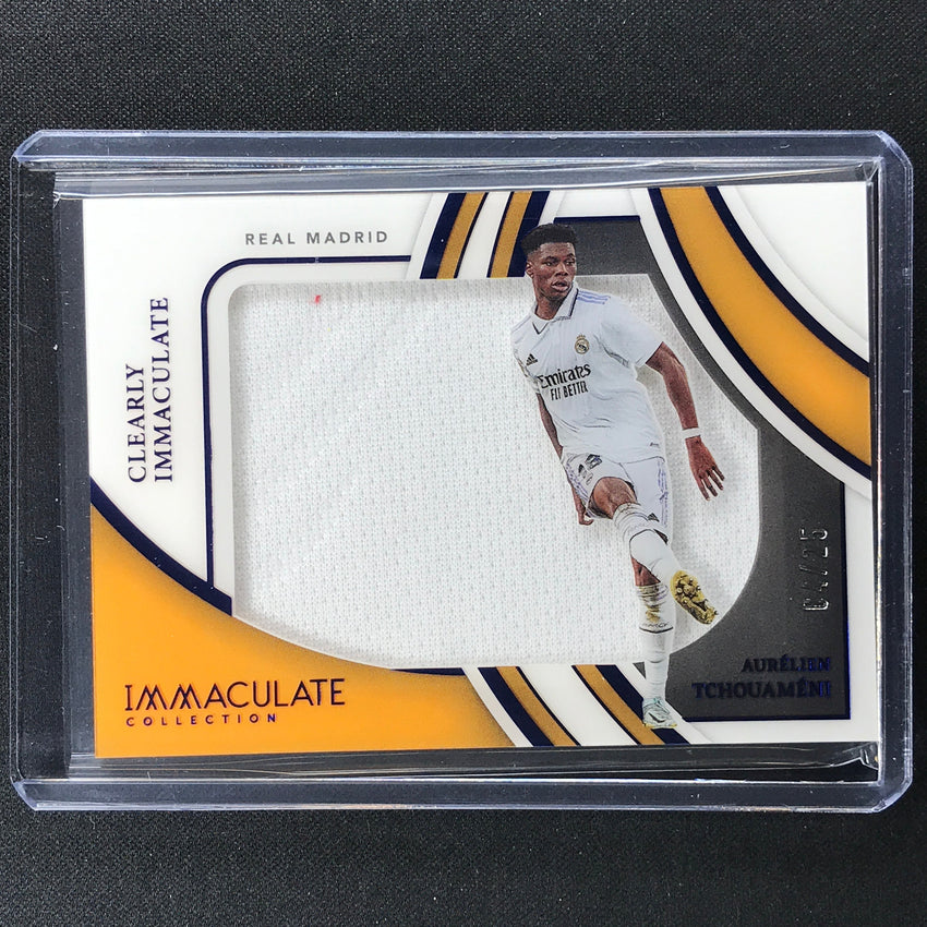 2022-23 Immaculate Aurelien Tchouameni Clearly Immaculate Jersey Sapphire 4/25