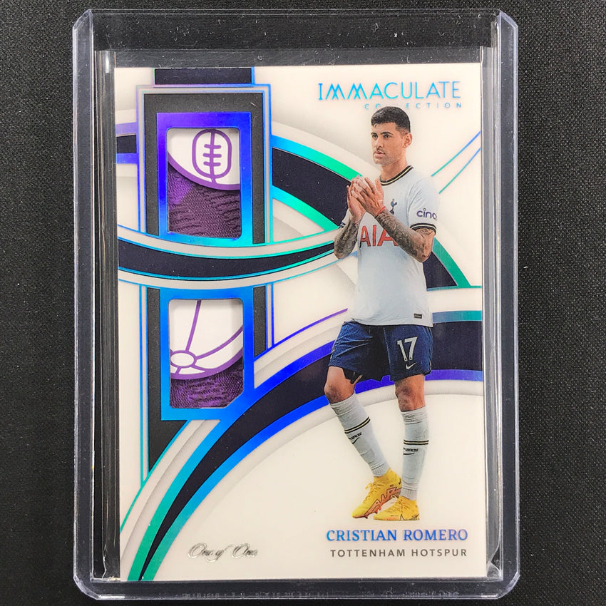 2022-23 Immaculate Cristian Romero Dual Patches Jersey Relic Platinum 1/1