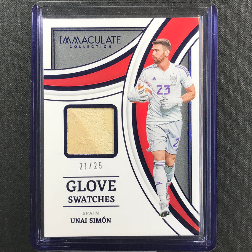 2022-23 Immaculate Unai Simon Glove Swatches Patch Relic Sapphire 21/25