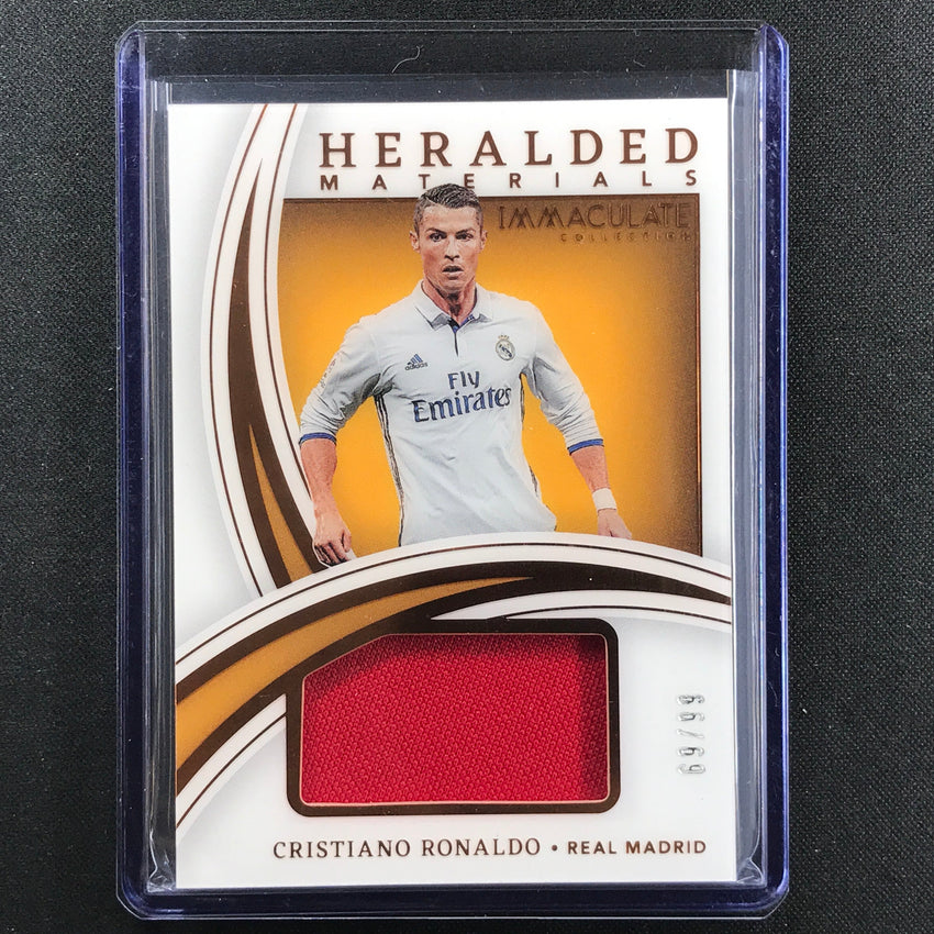 2022-23 Immaculate Cristiano Ronaldo Heralded Material Jersey Relic Bronze 69/99