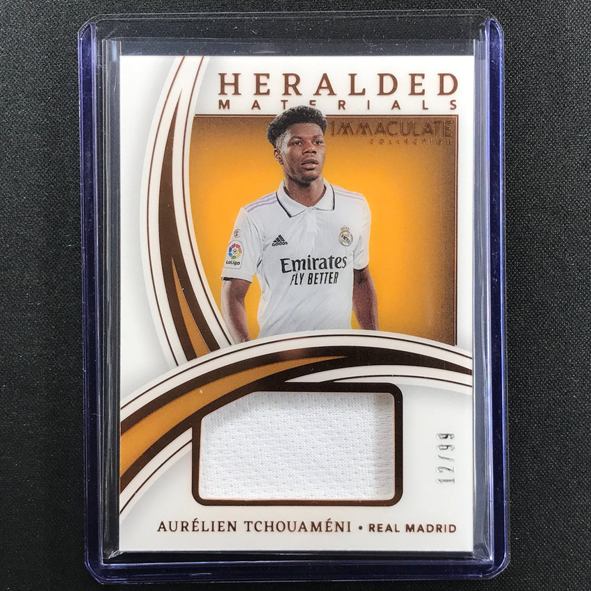 2022-23 Immaculate Aurelien Tchouameni Heralded Materials Jersey Bronze 12/99