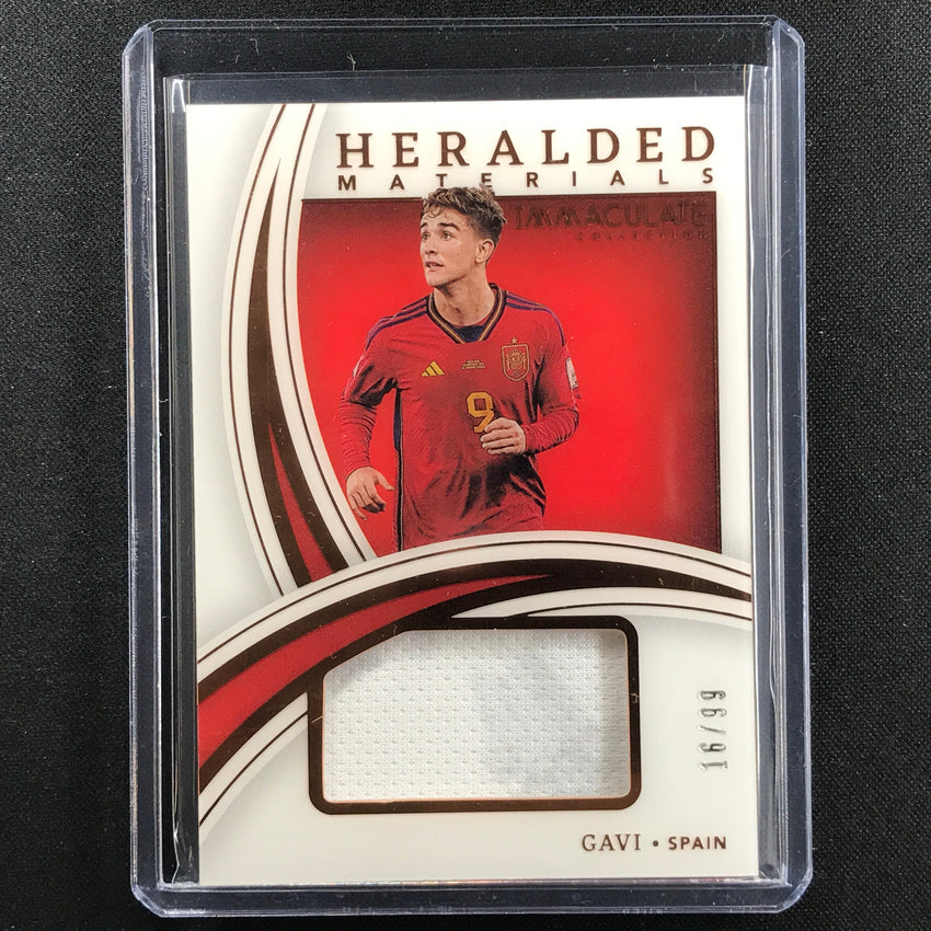 2022-23 Immaculate Gavi Heralded Materials Jersey Relic Bronze 16/99