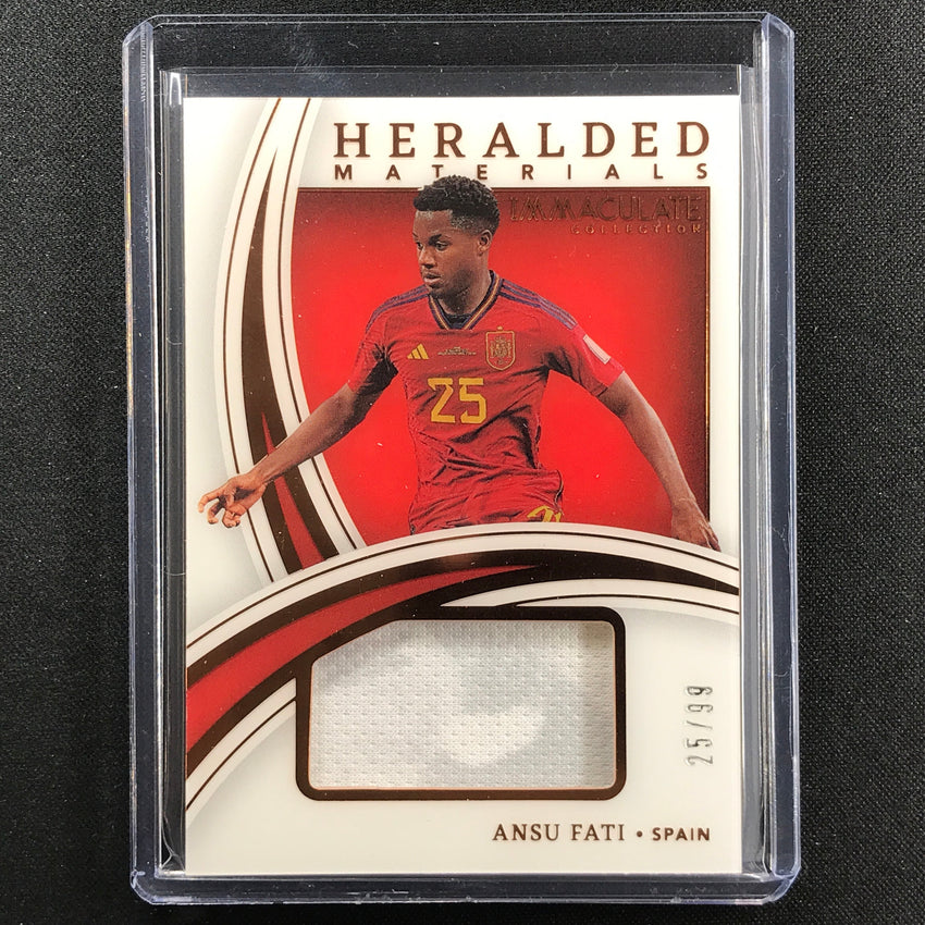 2022-23 Immaculate Ansu Fati Heralded Materials Jersey Relic Bronze 25/99