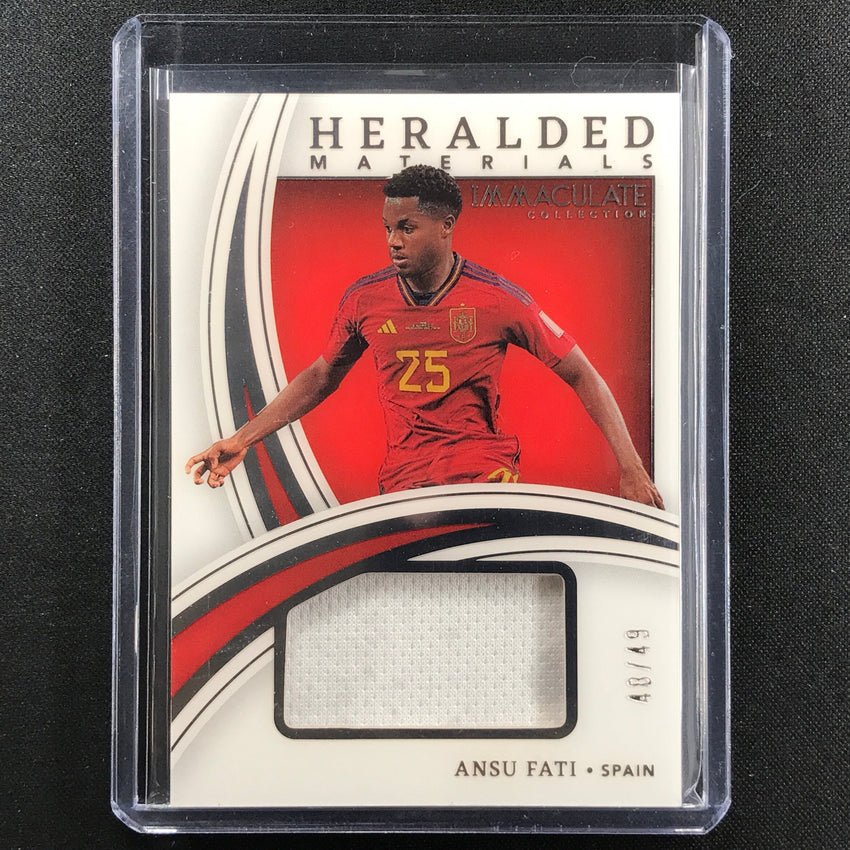 2022-23 Immaculate Ansu Fati Heralded Materials Jersey Relic Silver 48/49