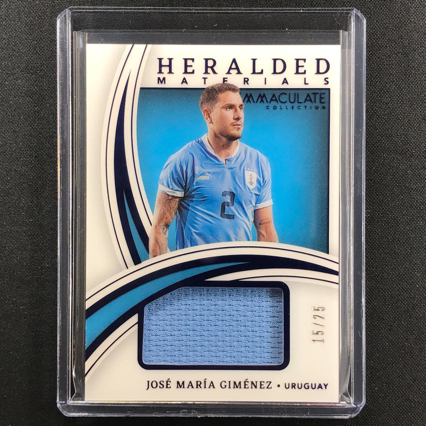 2022-23 Immaculate Jose Maria Gimenez Heralded Materials Jersey Sapphire 15/25