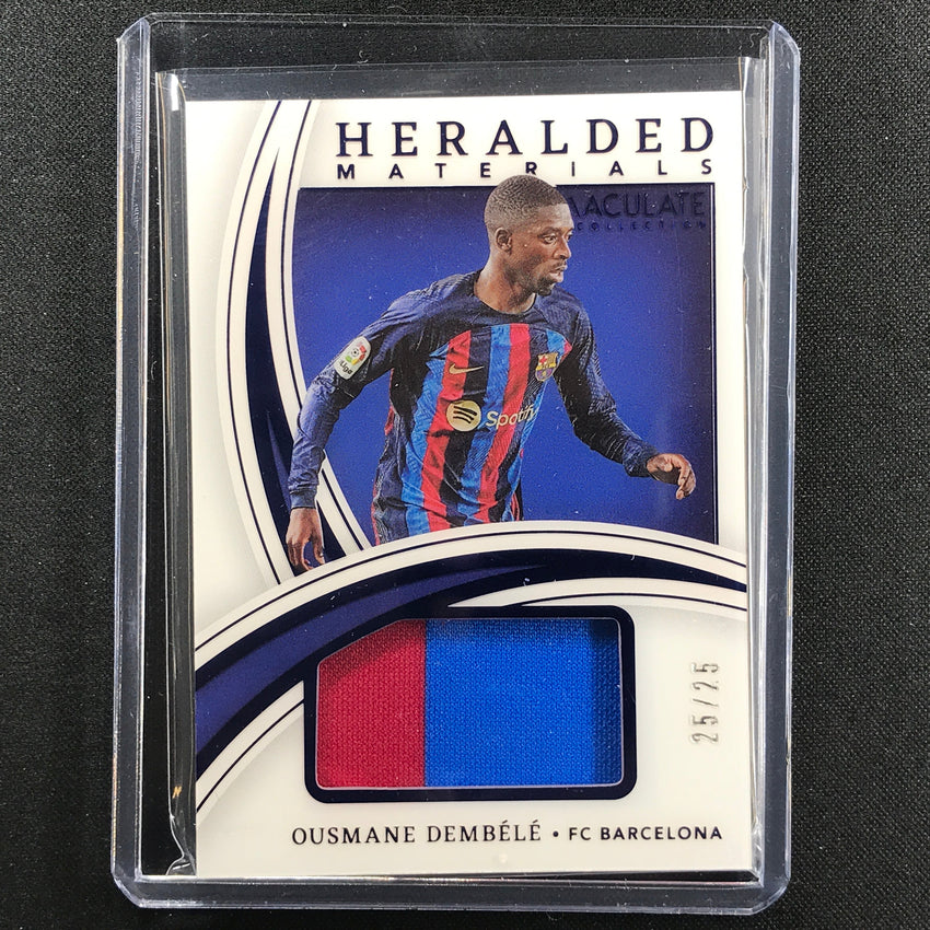 2022-23 Immaculate Ousmane Dembele Heralded Materials Jersey Sapphire 25/25