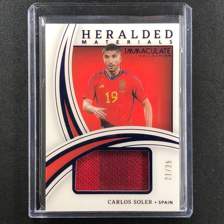 2022-23 Immaculate Carlos Soler Heralded Materials Jersey Relic Sapphire 21/25