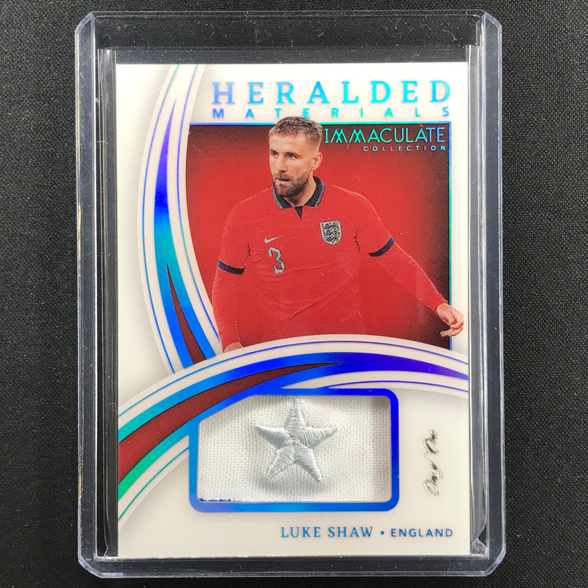 2022-23 Immaculate Luke Shaw Heralded Materials Jersey Patch Platinum 1/1