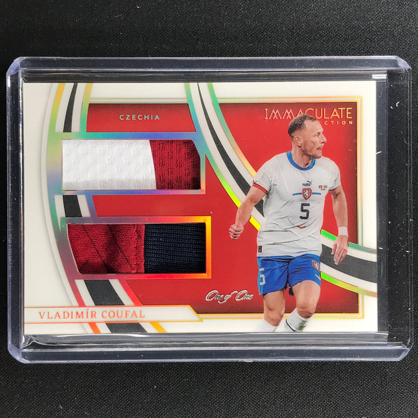 2022-23 Immaculate Vladimir Coufal Jumbo Dual Patches Jersey Relic Holo Gold 1/1