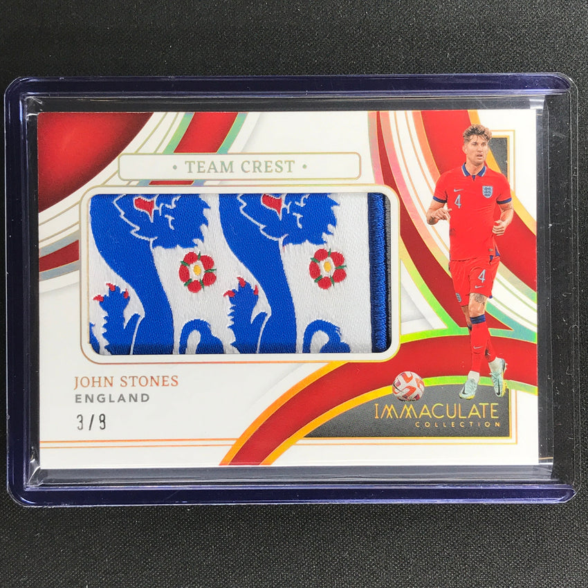 2022-23 Immaculate John Stones Team Crests Lions Patch Holo Gold 3/8
