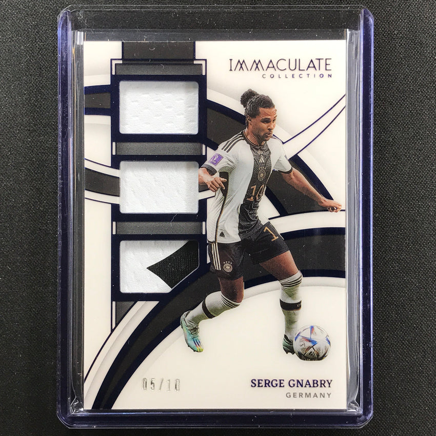 2022-23 Immaculate Serge Gnabry Patch Trios Triple Relic Sapphire 5/10