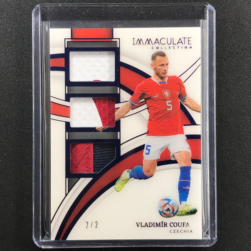 2022-23 Immaculate Vladimir Coufal Patch Trios Triple Relic Sapphire 2/2