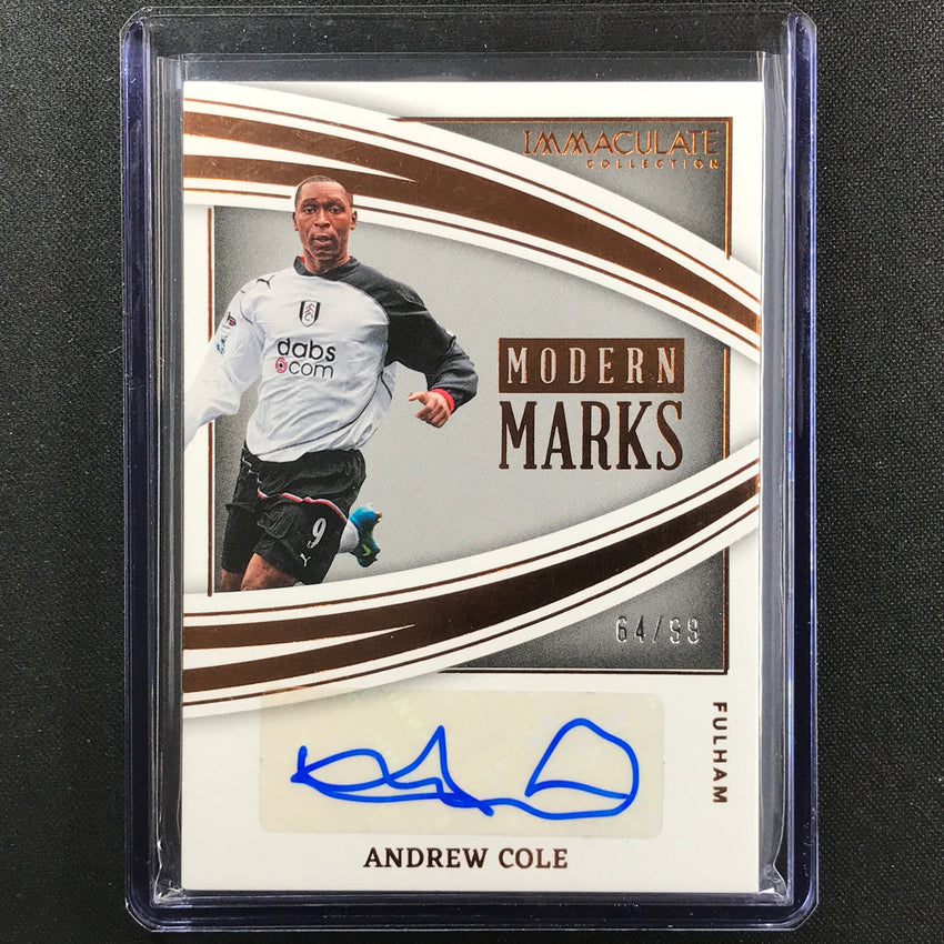 2022-23 Immaculate Andrew Cole Modern Marks Auto Bronze 64/99