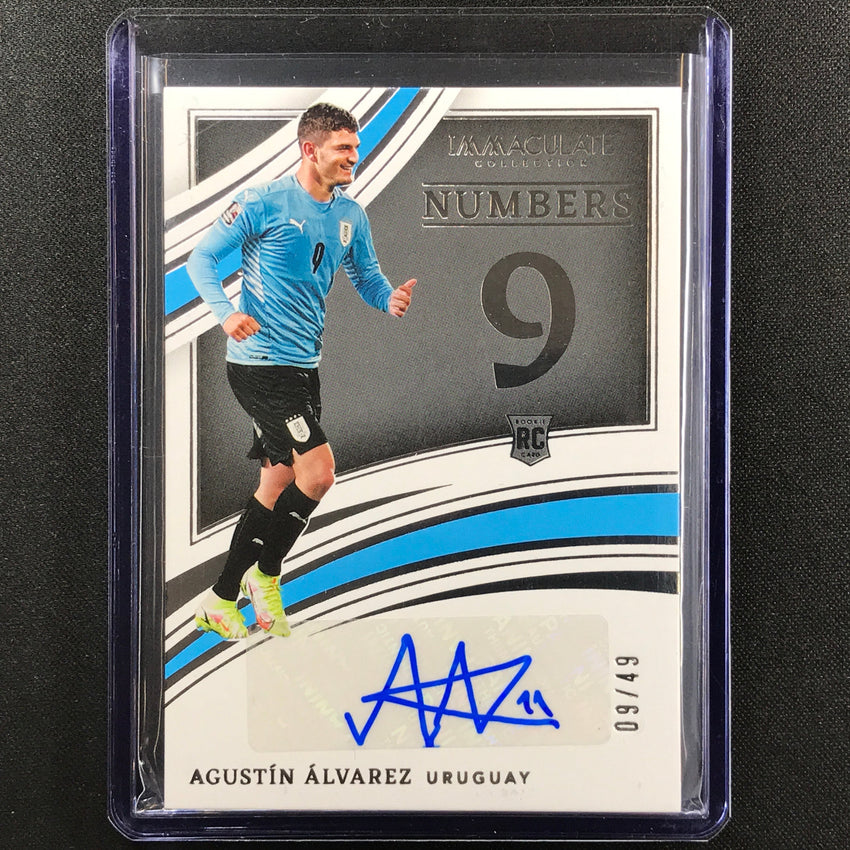 2022-23 Immaculate Agustin Alvarez Numbers Signatures Rookie Auto Silver 9/49