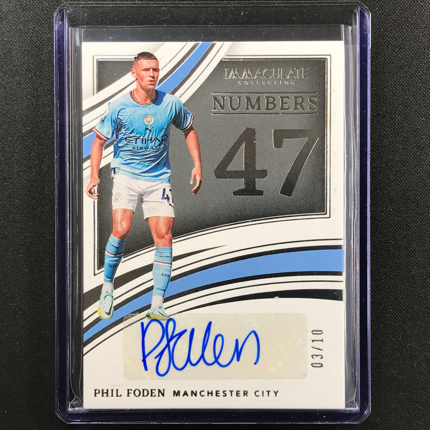 2022-23 Immaculate Phil Foden Numbers Signatures Auto Silver 3/10