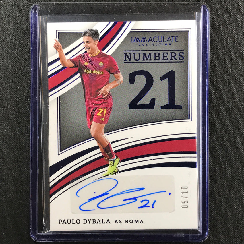 2022-23 Immaculate Paulo Dybala Numbers Signatures Auto Sapphire 5/10