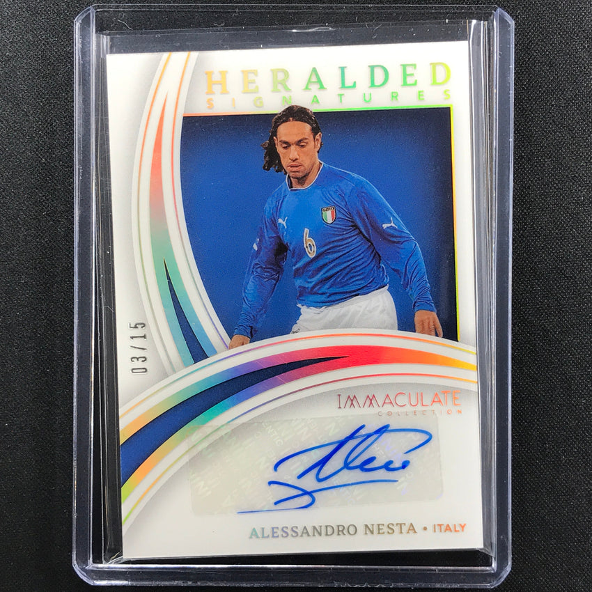 2022-23 Immaculate Alessandro Nesta Heralded Signatures Acetate Auto Gold 3/15