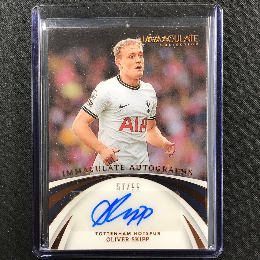 2022-23 Immaculate Oliver Skipp Immaculate Autographs Acetate Auto Bronze 57/99