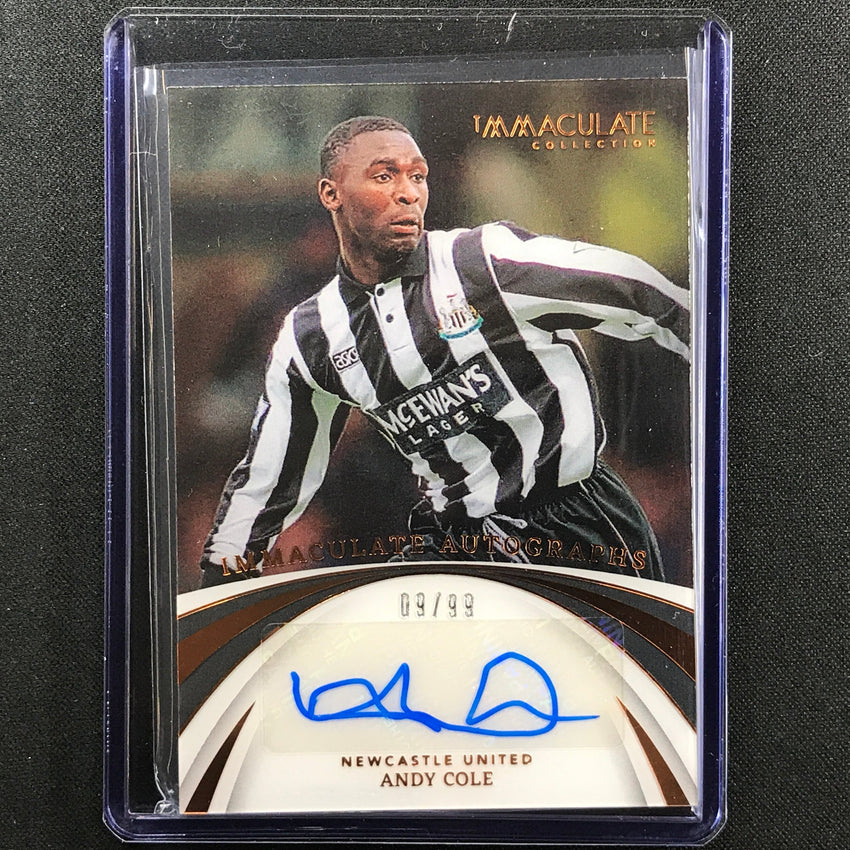 2022-23 Immaculate Andy Cole Immaculate Autographs Acetate Auto Bronze 9/99