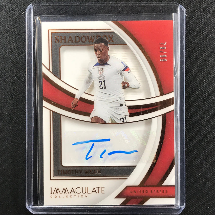 2022-23 Immaculate Timothy Weah Shadowbox Signatures Acetate Auto Bronze 79/99