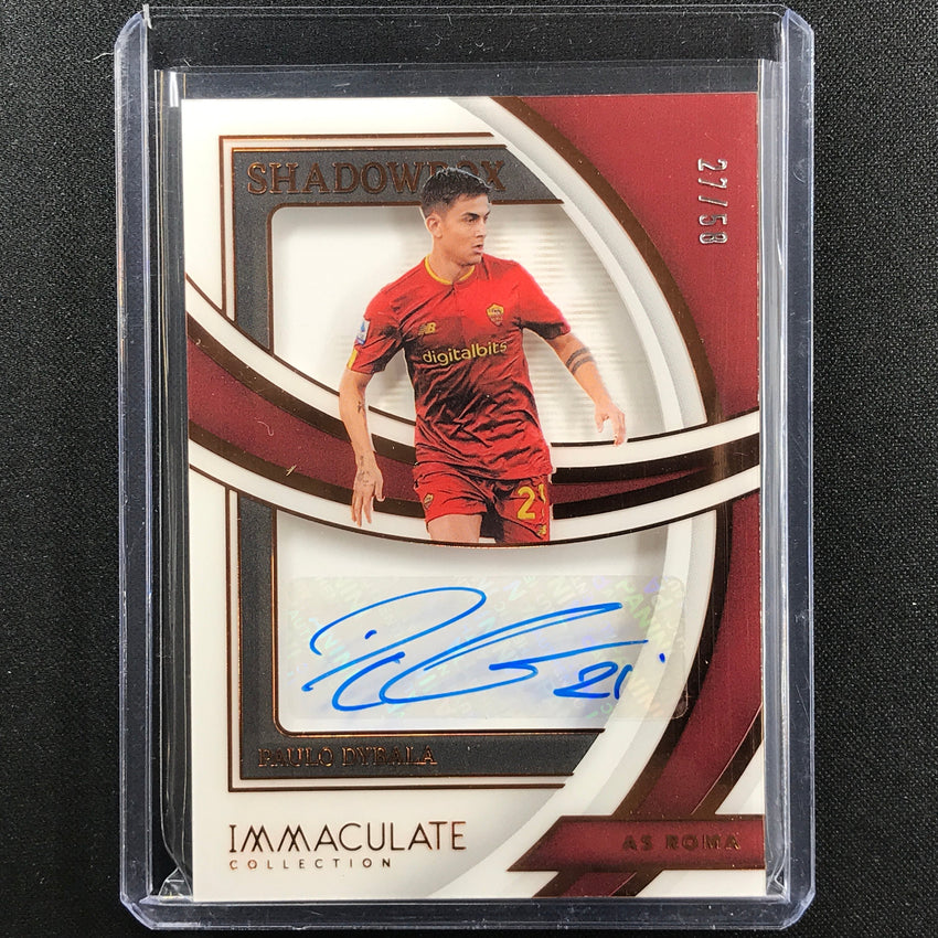 2022-23 Immaculate Paulo Dybala Shadowbox Signatures Acetate Auto Bronze 27/58