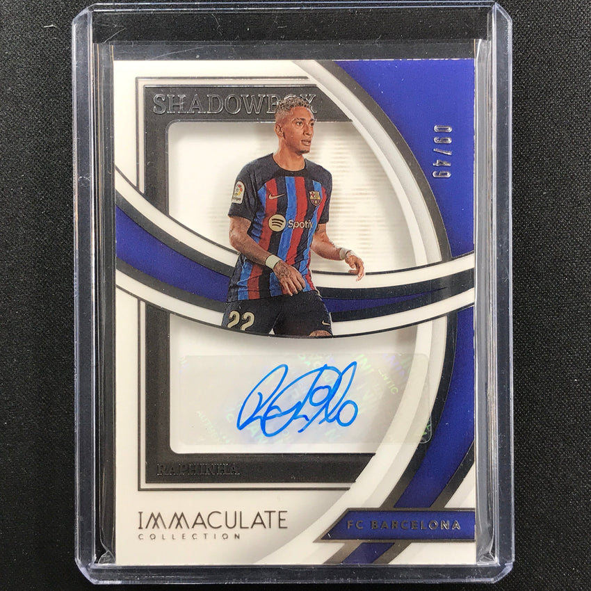2022-23 Immaculate Raphinha Shadowbox Signatures Acetate Auto Silver 9/49
