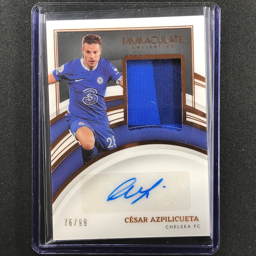 2022-23 Immaculate Cesar Azpilicueta Memorabilia Jersey Relic Auto Bronze 76/99
