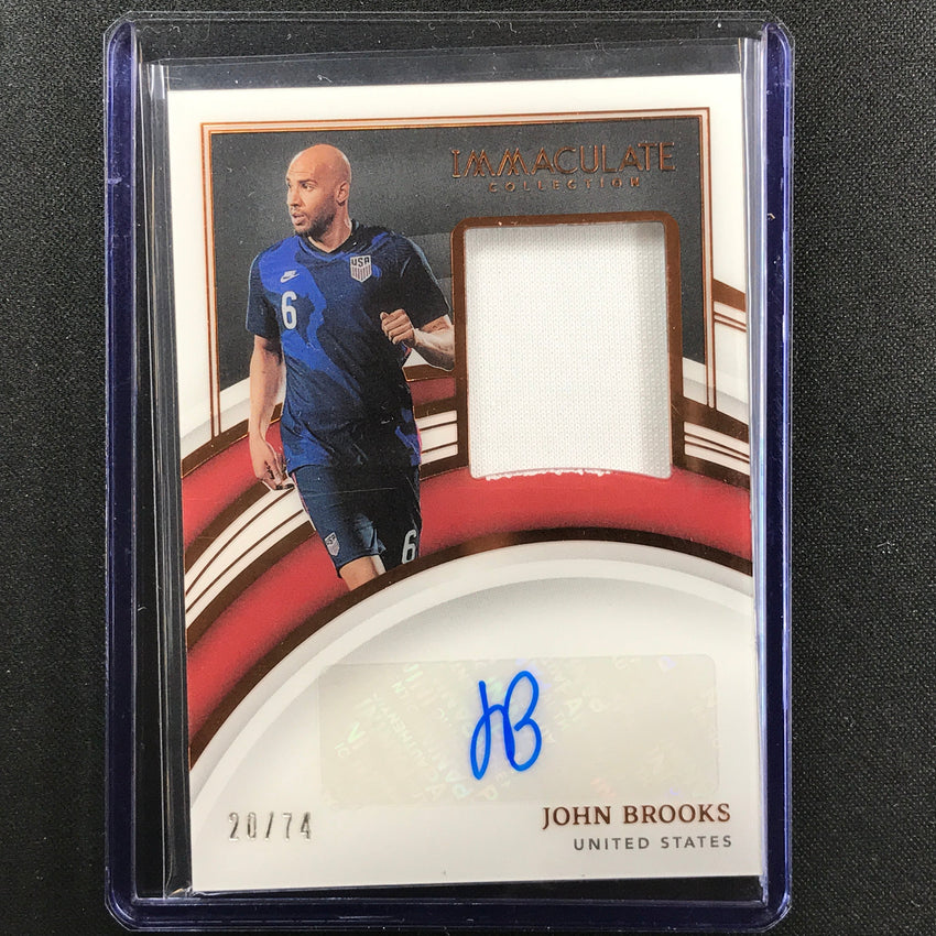 2022-23 Immaculate John Brooks Memorabilia Jersey Relic Auto Bronze 20/74