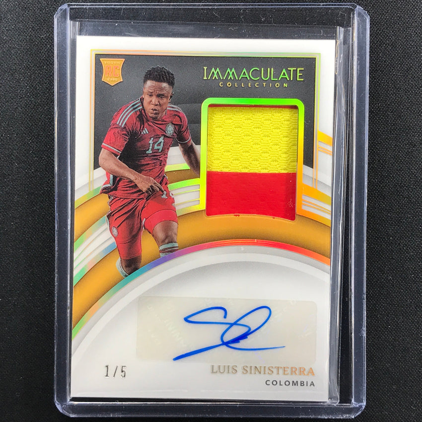2022-23 Immaculate Luis Sinisterra Rookie Jersey Relic Patch Auto Gold 1/5