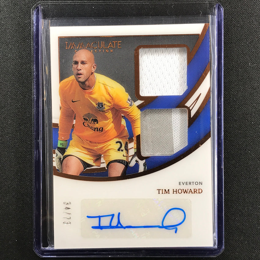 2022-23 Immaculate Tim Howard Dual Swatch Relic Auto Bronze 34/73