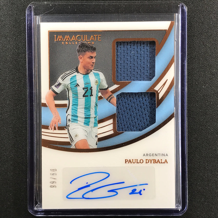 2022-23 Immaculate Paulo Dybala Dual Swatch Relic Auto Bronze 9/68