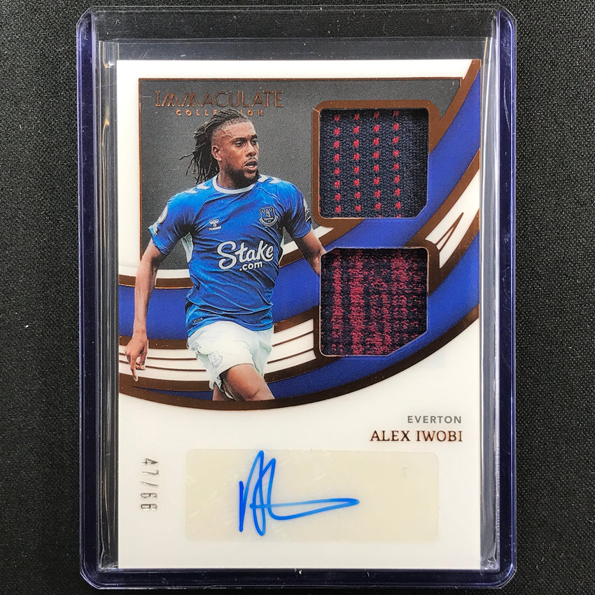 2022-23 Immaculate Alex Iwobi Dual Swatch Relic Auto Bronze 47/66