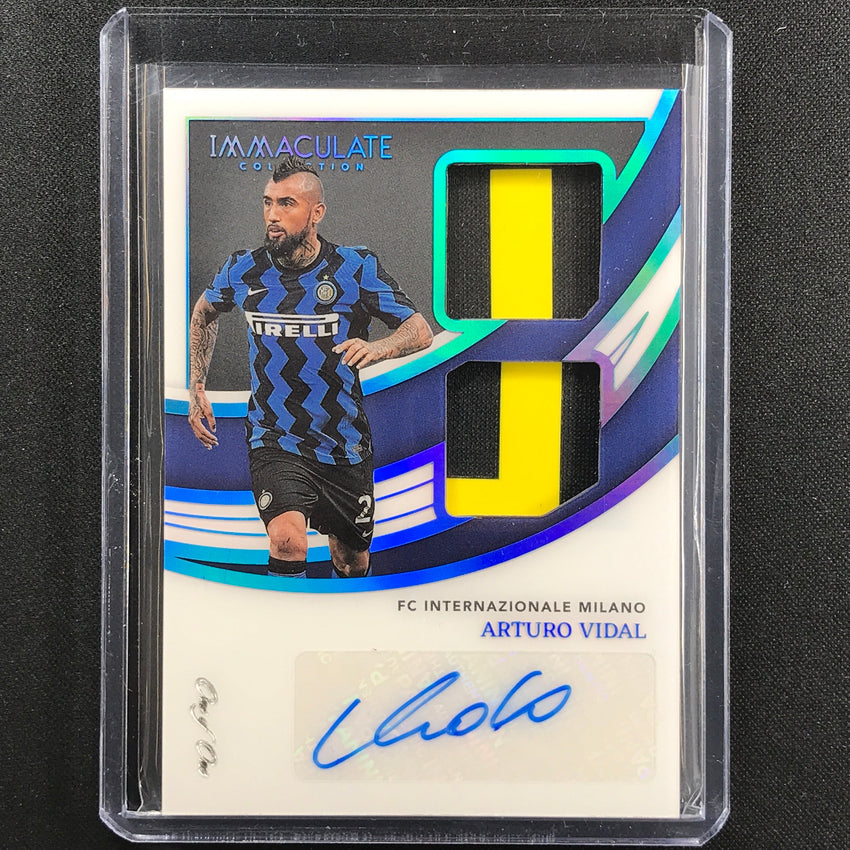 2022-23 Immaculate Arturo Vidal Dual Swatch Relic Patch Auto Platinum 1/1