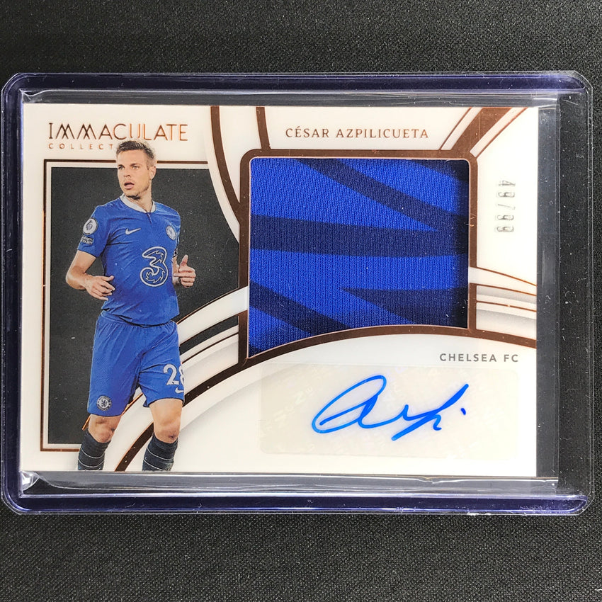 2022-23 Immaculate Cesar Azpilicueta Premium Swatch Jersey Auto Bronze 49/99