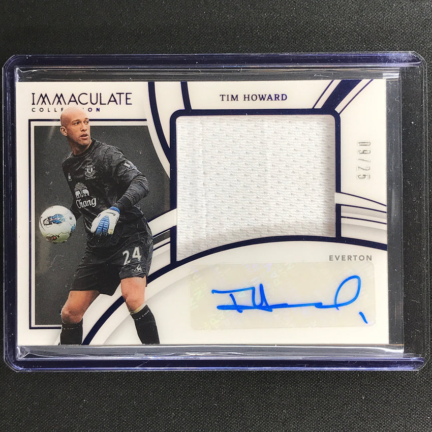2022-23 Immaculate Tim Howard Premium Swatch Jersey Auto Sapphire 9/25