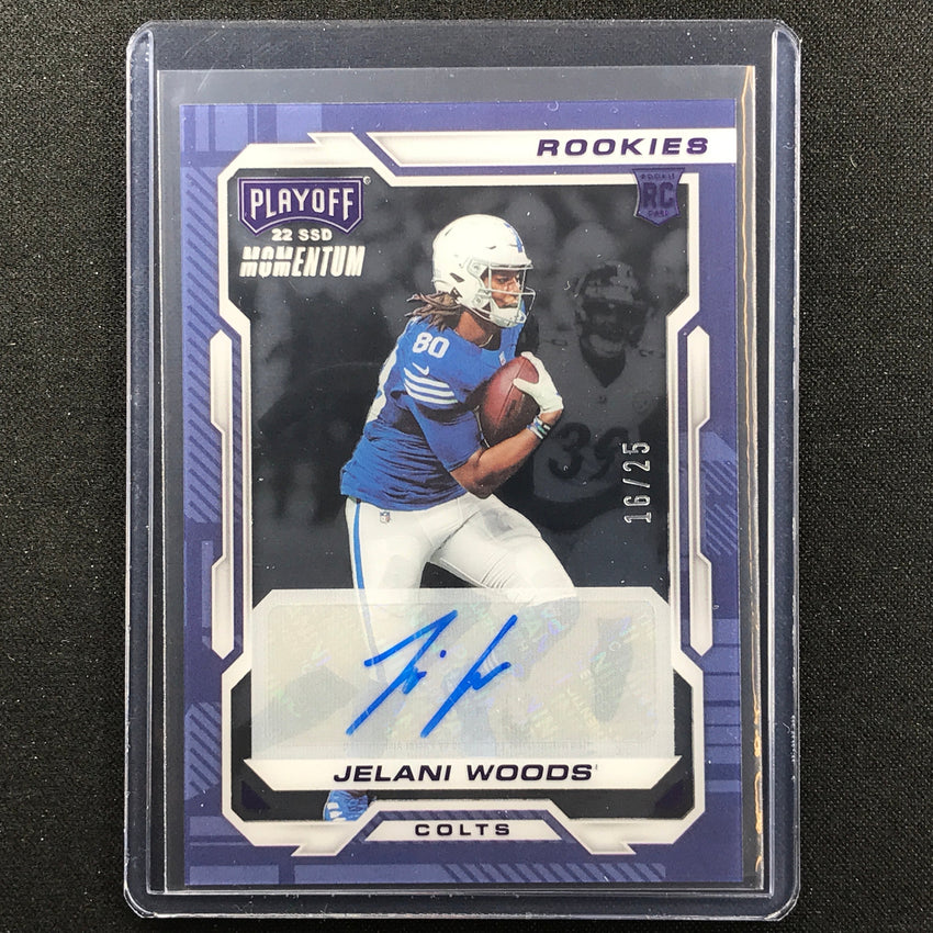 2022 Chronicles Jelani Woods Playoff Rookie Auto Purple 16/25